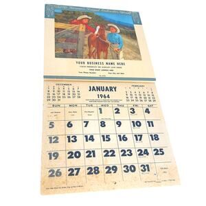 Vintage 1964 Farmers Friend Calendar Month By Month